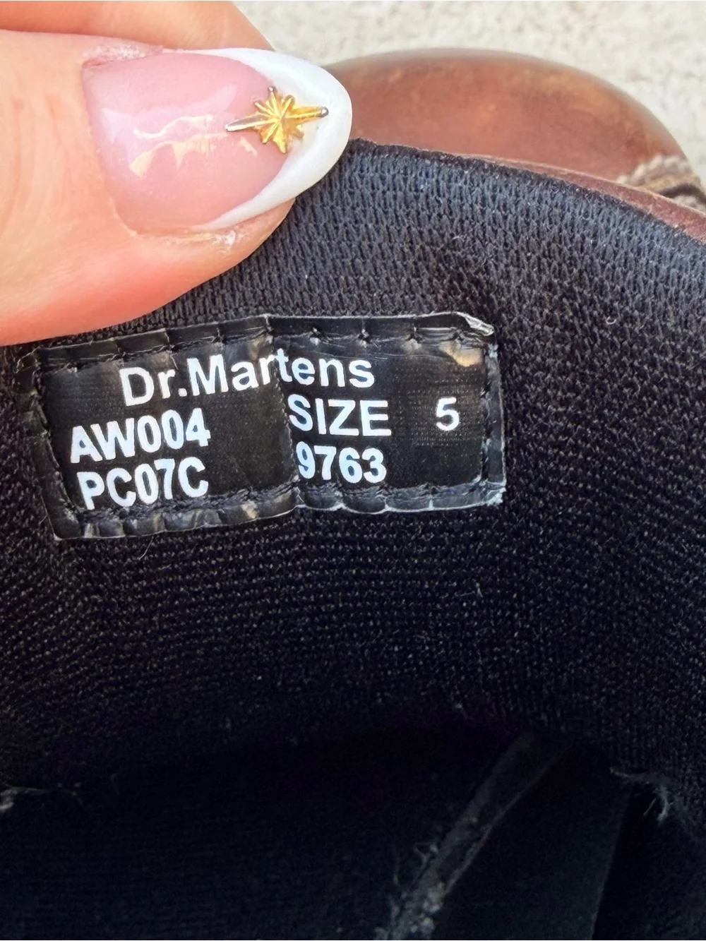 Dr. Martens Brown Leather Lace-Up Work Boots with Yellow Stitching
